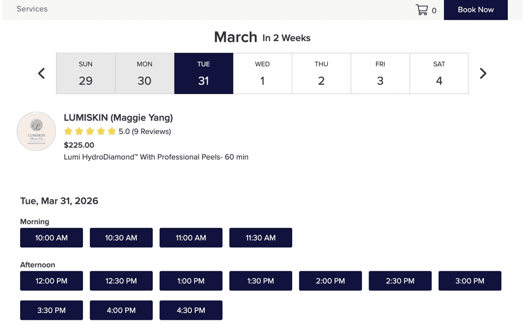 Booking flow — confirmation